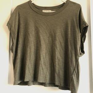 We the Free - the Perfect Tee - Free People in Army Green XS Cropped